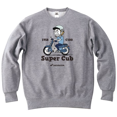 ホンダ　SuperCub C100 1958　HONDA THE PEOPLE　スウェット／ヘザーグレー