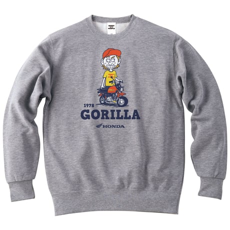 ホンダ　GORILLA 1974　HONDA THE PEOPLE　スウェット／ヘザーグレー