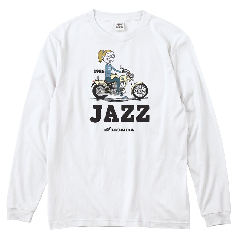 ホンダ JAZZ 1986 HONDA THE PEOPLE ロングスリーブTシャツ／ホワイト