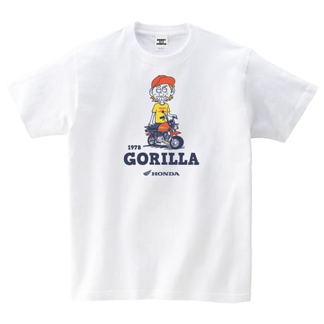 ホンダ　GORILLA 1978　HONDA THE PEOPLE　コットンTシャツ／ホワイト