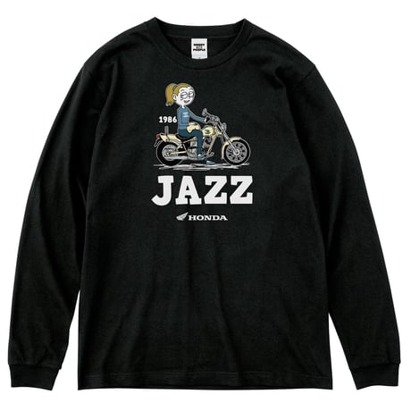 ホンダ　JAZZ 1986　HONDA THE PEOPLE　ロングスリーブTシャツ／ブラック