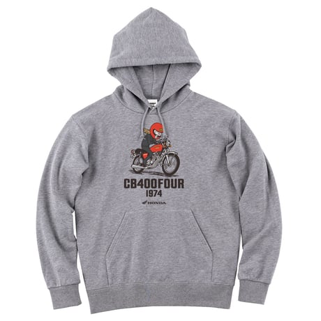 ホンダ　CB400FOUR 1974　HONDA THE PEOPLE　スウェットパーカー／ヘザーグレー
