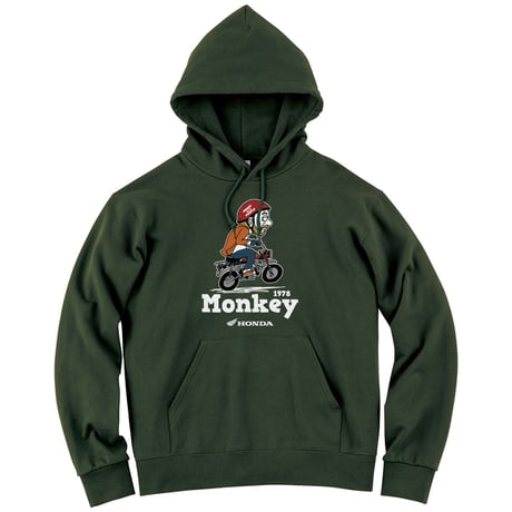 ホンダ　Monkey 1978　HONDA THE PEOPLE　スウェットパーカー／アーミーグリーン
