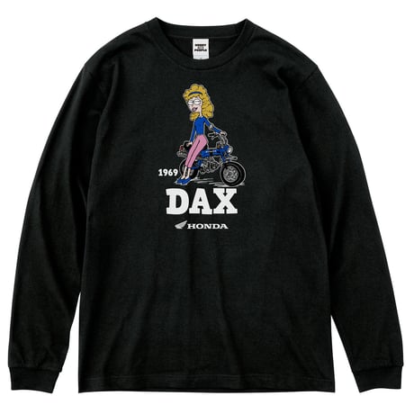 ホンダ　DAX 1969　HONDA THE PEOPLE　ロングスリーブTシャツ／ブラック