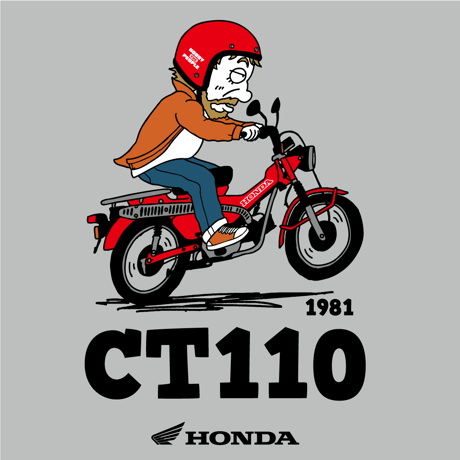 ホンダ　CT110 1981　HONDA THE PEOPLE　スウェットパーカー／ヘザーグレー