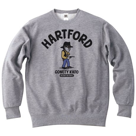 コネティ加藤／ハートフォード　MILITARY THE PEOPLE　スウェット／ヘザーグレー