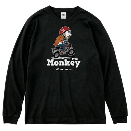 ホンダ　Monkey 1978　HONDA THE PEOPLE　ロングスリーブTシャツ／ブラック