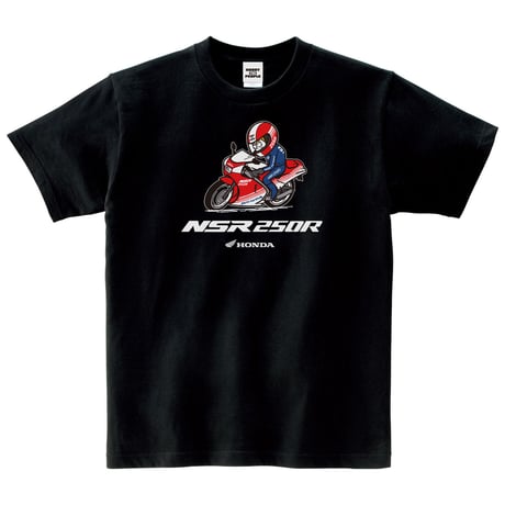 ホンダ　NSR250R 1986　HONDA THE PEOPLE　コットンTシャツ／ブラック
