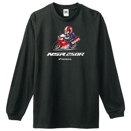 ホンダ　NSR250R 1986　HONDA THE PEOPLE　ロングスリーブTシャツ／スモークブラック