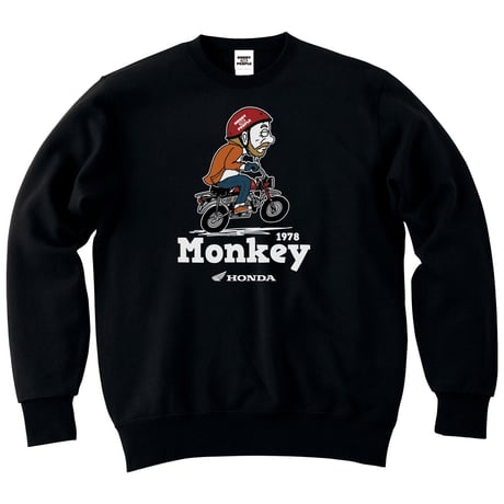 ホンダ　Monkey 1978　HONDA THE PEOPLE　スウェット／ブラック