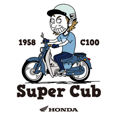 ホンダ　SuperCub C100 1958　HONDA THE PEOPLE　スウェットパーカー／オートミール