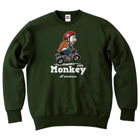 ホンダ　Monkey 1978　HONDA THE PEOPLE　スウェット／アーミーグリーン