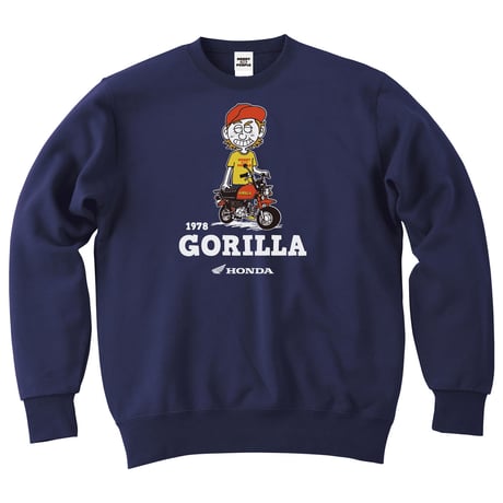 ホンダ　GORILLA 1978　HONDA THE PEOPLE　スウェット／ネイビー