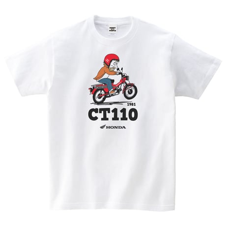 ホンダ　CT110 1981　HONDA THE PEOPLE　コットンTシャツ／ホワイト