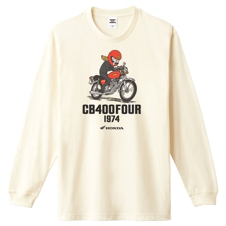 ホンダ　CB400FOUR 1974　HONDA THE PEOPLE　ロングスリーブTシャツ／アイボリー