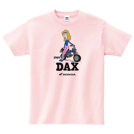 ホンダ　DAX 1969　HONDA THE PEOPLE　コットンTシャツ／ライトピンク