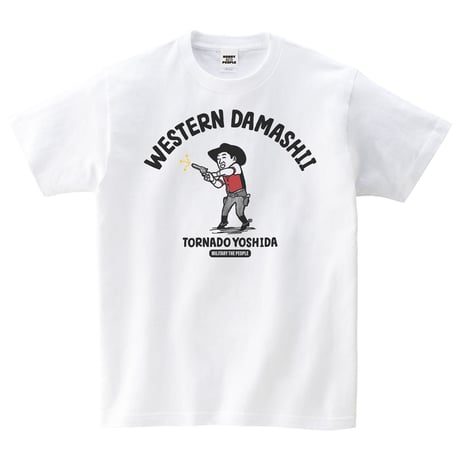 トルネード吉田　MILITARY THE PEOPLE　コットンTシャツ／ホワイト