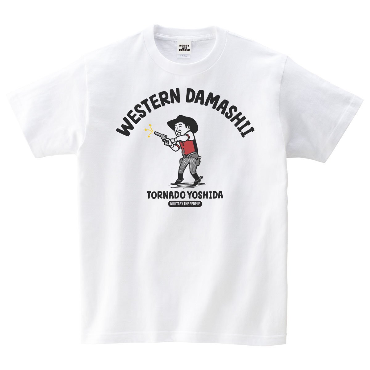 トルネード吉田 MILITARY THE PEOPLE コットンTシャツ／ホワイト