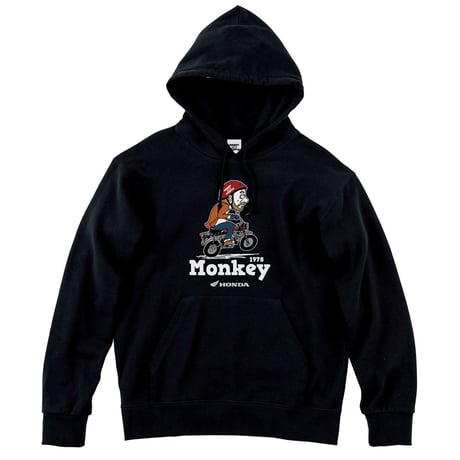 ホンダ　Monkey 1978　HONDA THE PEOPLE　スウェットパーカー／ブラック