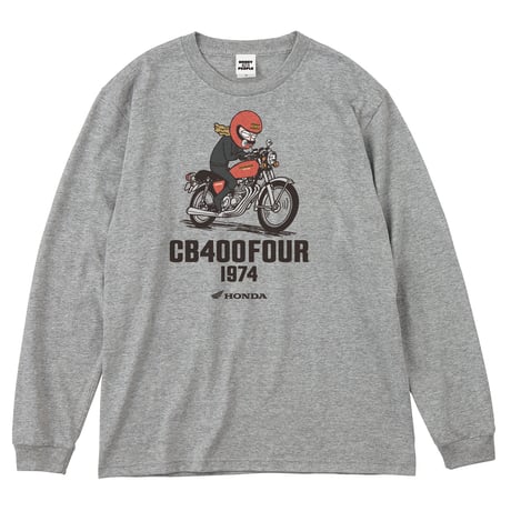 ホンダ　CB400FOUR 1974　HONDA THE PEOPLE　ロングスリーブTシャツ／ヘザーグレー