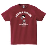 トルネード吉田　MILITARY THE PEOPLE　コットンTシャツ／バーガンディ