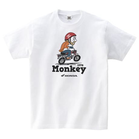ホンダ　Monkey 1978　HONDA THE PEOPLE　コットンTシャツ／ホワイト