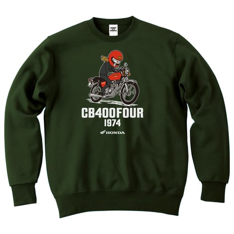 ホンダ　CB400FOUR 1974　HONDA THE PEOPLE　スウェット／アーミーグリーン