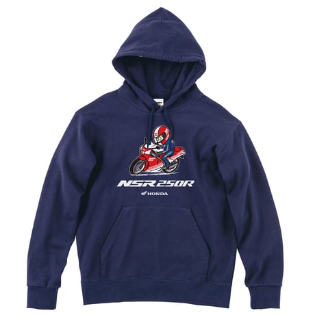 ホンダ　NSR250R 1986　HONDA THE PEOPLE　スウェットパーカー／ネイビー
