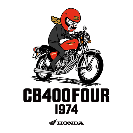 ホンダ　CB400FOUR 1974　HONDA THE PEOPLE　スウェットパーカー／オートミール