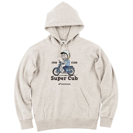 ホンダ　SuperCub C100 1958　HONDA THE PEOPLE　スウェットパーカー／オートミール