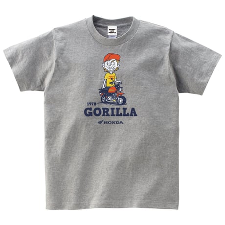 ホンダ　GORILLA 1978　HONDA THE PEOPLE　コットンTシャツ／ヘザーグレー