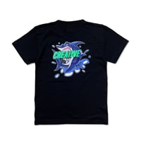 Shark flower Tee (140size Black)