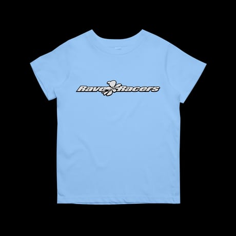 Rave Racers wide logo tee (for girls) - Blue