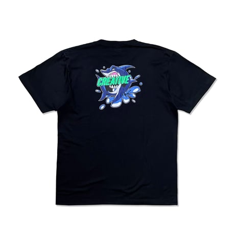 Shark flower Tee (Black)