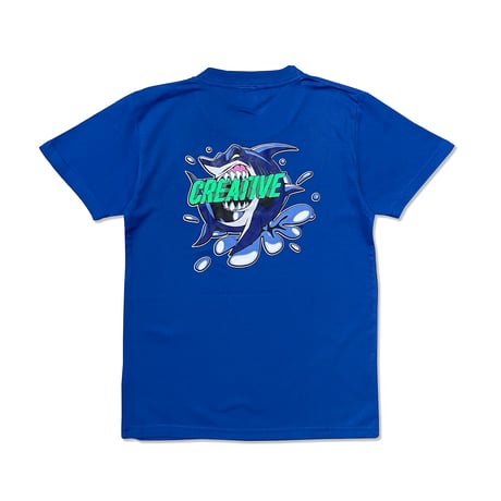 Shark flower Tee (140size Blue)