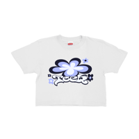 CROPPED TEE (White×Blue）