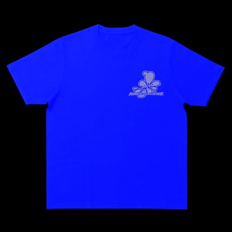 Rave Racers reflective flower logo tee (Blue)