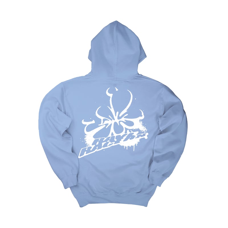 Graff Foam Print Hoodie (light blue) | Rave Racers