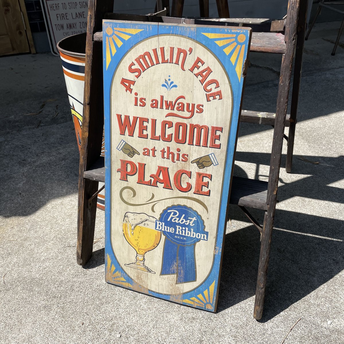 40 Pabst うすかっ パブストブルーリボン 看板 ビンテージ 店舗  