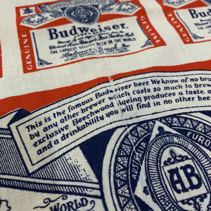Budweiser バドワイザー総柄 生地 SEARS社 USA 製 | kurokawa pier Budweiser バドワイザー総柄 生地 SEARS社 USA 製 | kurokawa pier