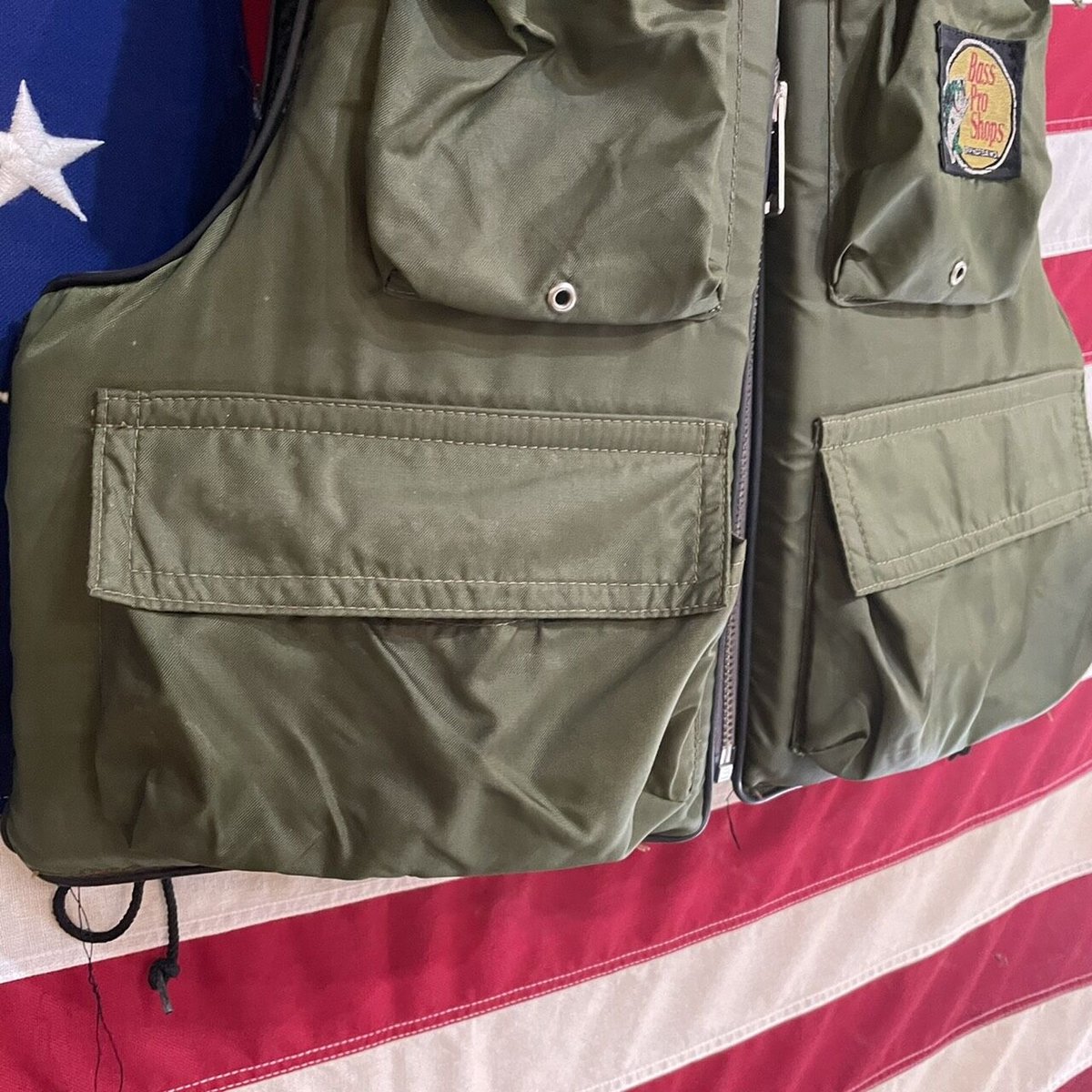 ベスト 古着 90s Stearns スターンズ 緑 ライフジャケット 美品 Vintage STEARNS MFG x BASS PRO SHOPS ライフジャケット |