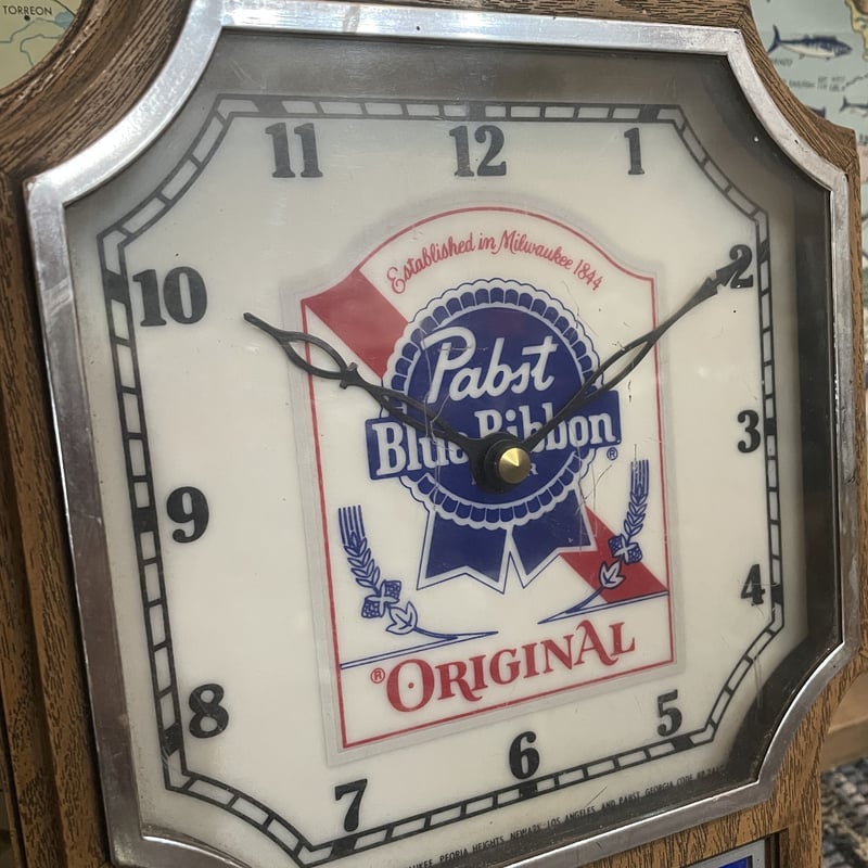 Junk 動きません】Vintage pabst Blue ribbon 壁掛け時計 | k