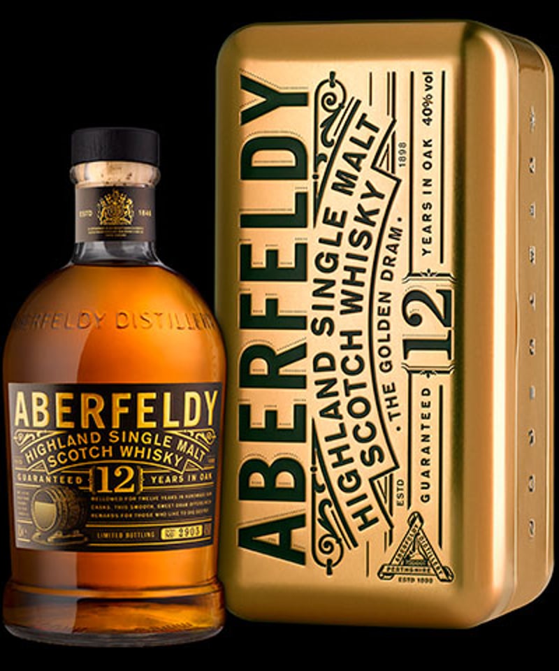 アバフェルディ 12年【並行輸入/箱付き/金塊風缶】1000ml (Alc 40度