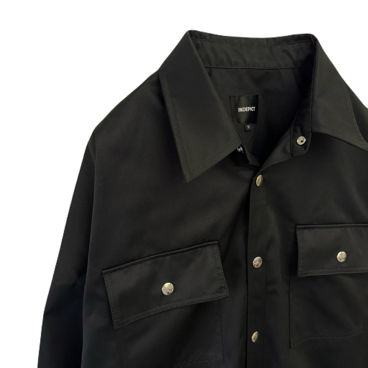 COTTON TWILL UTILITY SHIRT / BLACK | INDEPICT