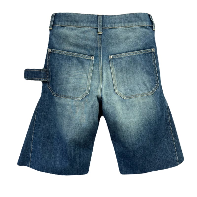 DOUBLE KNEE SHORT PANTS / INDIGO | INDEPICT