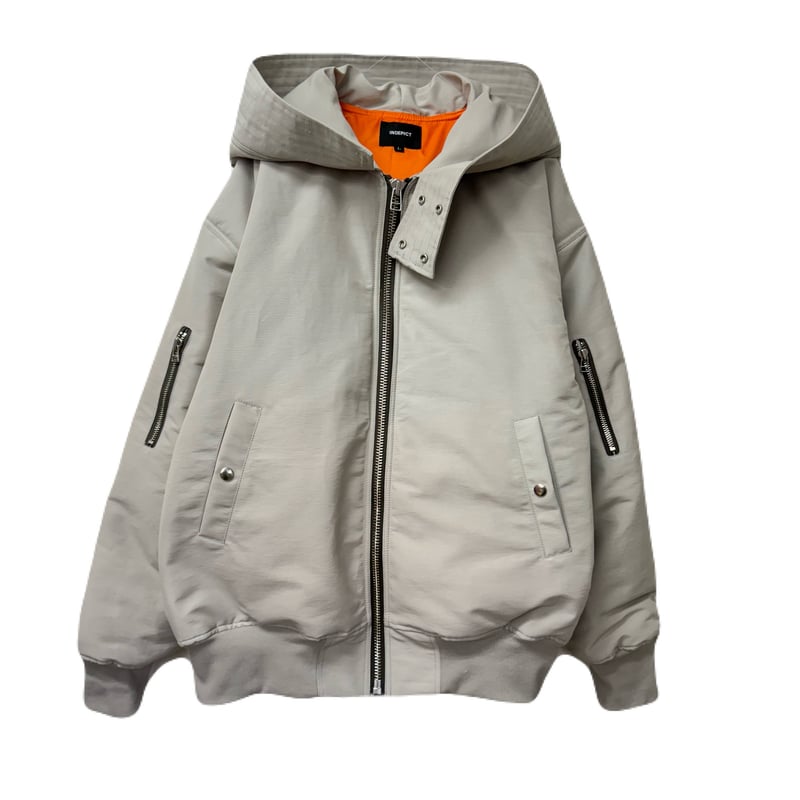 HOODED BOMBER JKT / GRAY | INDEPICT