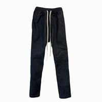 SIDE ZIP LOUNGE PANTS / BLACK DENIM