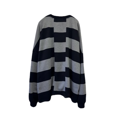 TEXTURED BORDER KNIT L/S