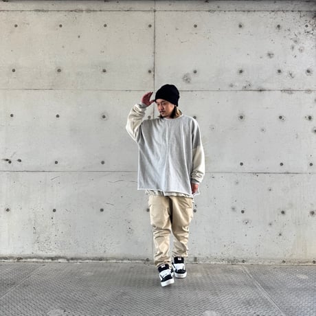 CUTOFF FRENCH TERRY L/S TEE / GRAY