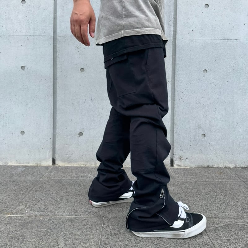 UTILITY LOUNGE PANTS - TEE FABRIC ZIP / BLACK |